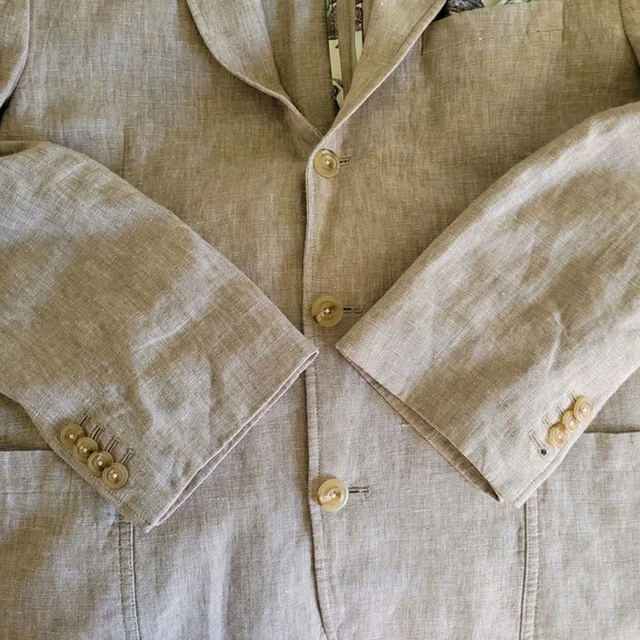 NWOT Cremieux Men's Linen Martinique Collection Henry Washed Linen Blazer L